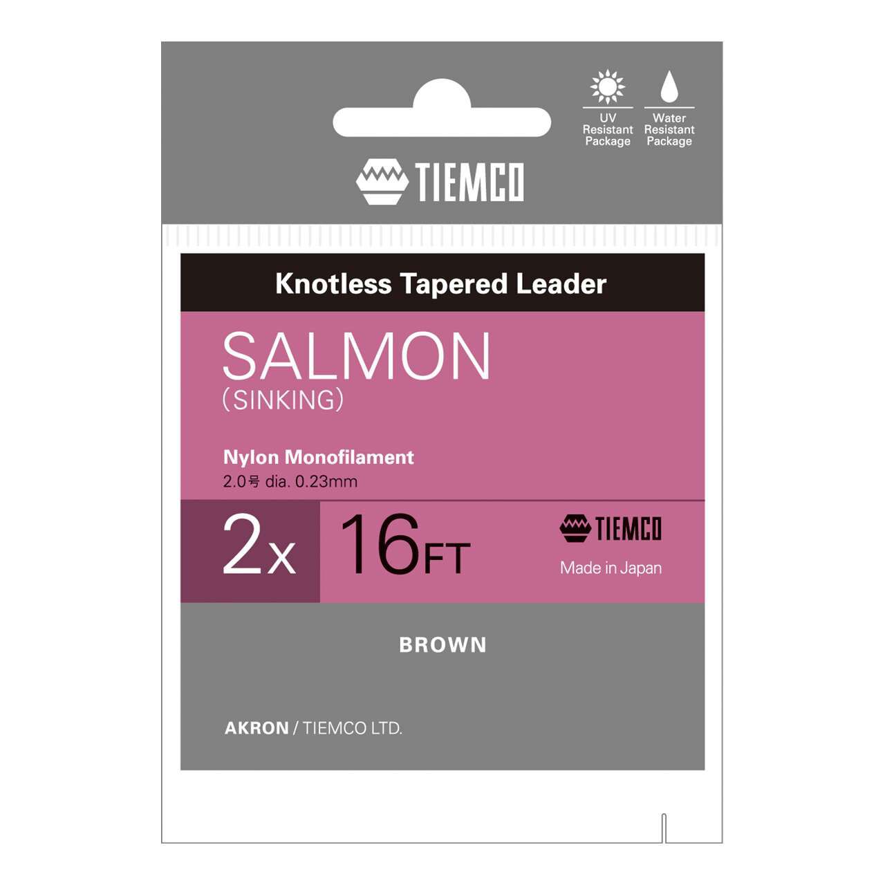 TIEMCO Salmon Leader Sinking 16ft 2X,, large image number 0