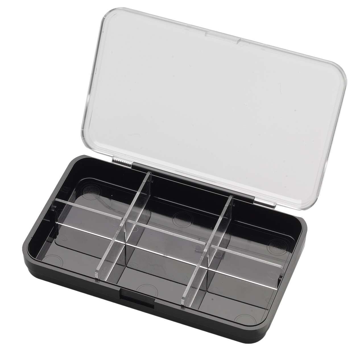TIEMCO FLY BOX CLEAR/BLACK COMPARTMENT,clear/black, large image number 0